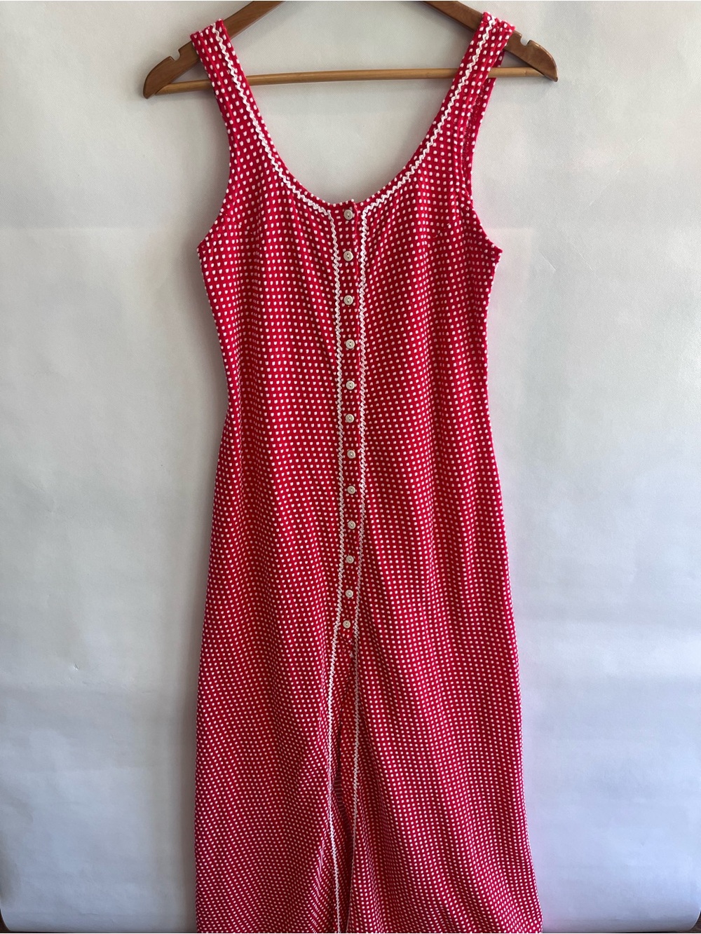 Vintage Hubba Hubba Red Polka Dot Maxi Dress 70’s 80’s